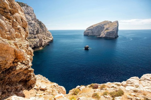 Steep coast on Sardinia