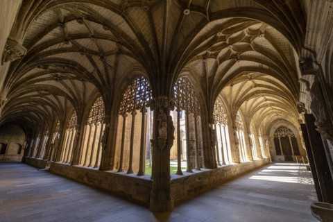 Cloister of the Knights, Monastery of Santa María La Real, Nájera, La Rioja, Spain, Europe