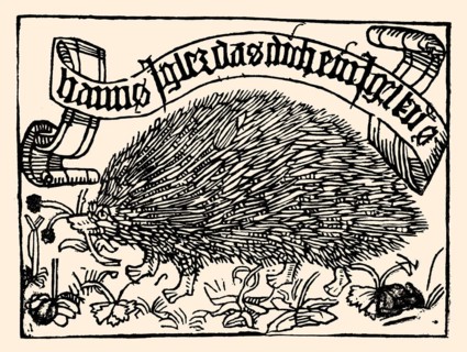 Bookplate of Johannes Knabensperg, called Igler, wood engraving, 1450