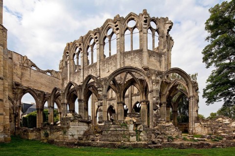 Cistercian abbey mid 13th century, church ruins, choir from south-east, St., Sankt, Saint