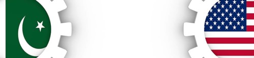 Web Banner, Header Layout Template. Politic and economic relationship between USA and Pakistan.