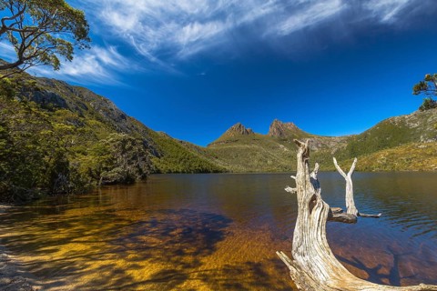 Dove Lake is is an ancient glacial lake near Cradle Mountain in Tasmania, Australia. It lies in the