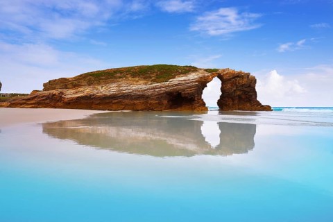 Playa las catedrales Catedrais beach in Ribadeo Galicia of Lugo Spain