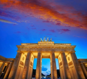 Berlin Brandenburg Gate Brandenburger Tor at sunset in Germany