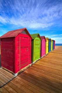 San Juan of Alicante beach playa at Costa blanca of Spain colorful houses