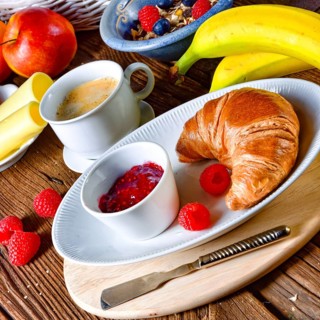 Delicious croissant breakfast
