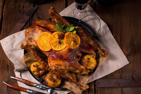 Crispy roast goose