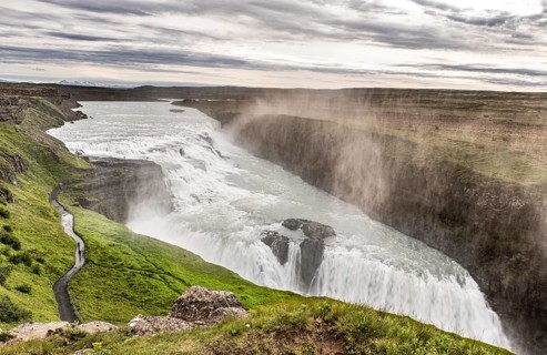 Gullfoss waterfall along the golden circle, western Iceland