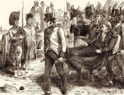 Death of General Abercromby, Battle of Alexandria, 21 March 1801, French campaign in Egypt and