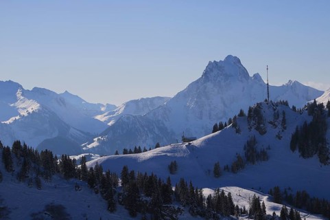 View from the Saanersloch ski area, Switzerland, Europe
