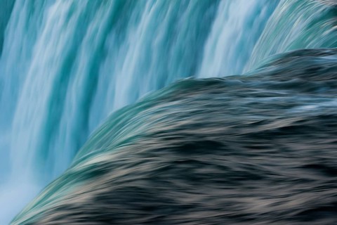 The crest of the Canadian Horseshoe Falls in Niagara Falls, Ontario, Canada, North America