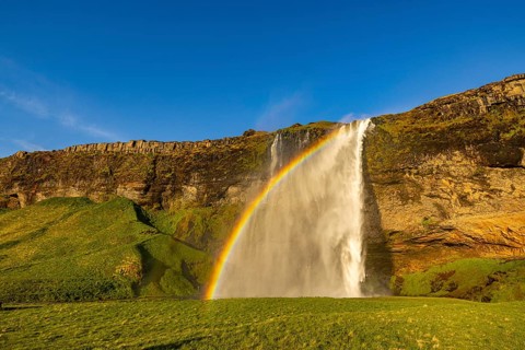 Behind Seljalandsfoss, south coast, Iceland, Europe