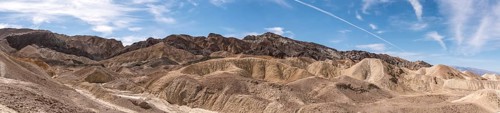 Panoramic view from Twenty Mule Tean Canyon in the Death Valley, USA, North America