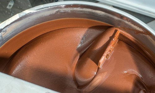 Machine for mixing chocolate. Close up. Bulgaria