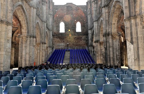 Church ruins of the Cistercian Abbey of San Galgano, Abbazia San Galgano, Gothic, Chiusdino,