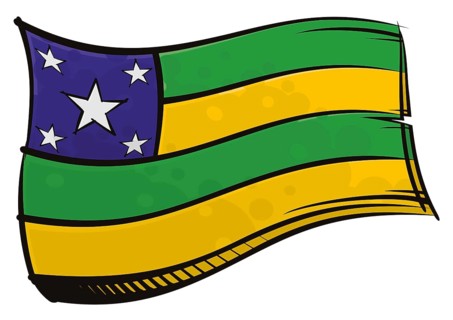 Brazilian state Sergipe national flag created in graffiti paint style