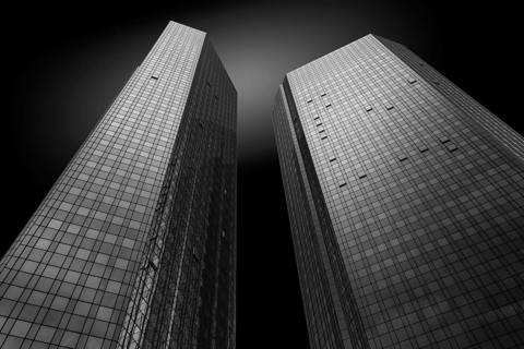 Facade of modern office buildings as fine art