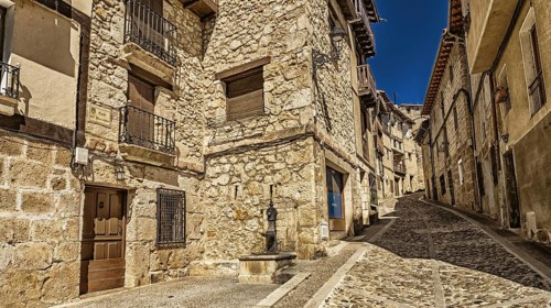 Street Scene, Traditional Architecture, Frías Medieval Town, Historic Artistic Grouping, Las