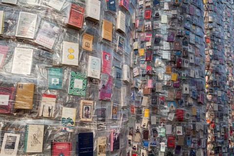 'The Parthenon of Books' by the Argentinian conceptual artist Marta Minujin, banned books,