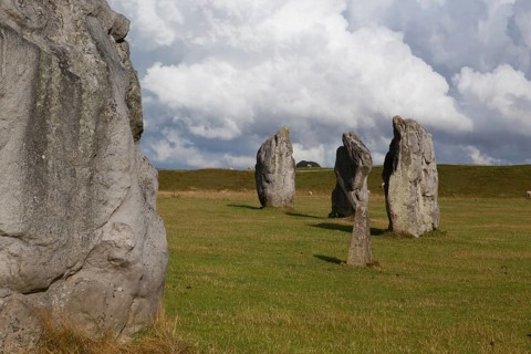 Stone circle in Avebury. It is the largest stone circle in the world. Great Britain