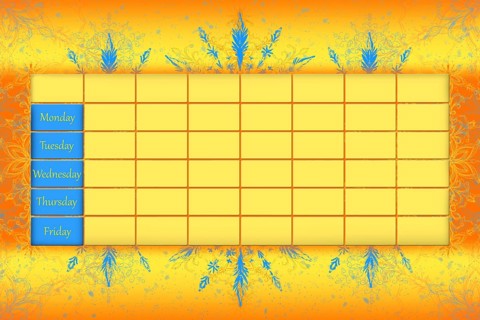 School Timetable Schedule With Colorfull Background 3D illustration