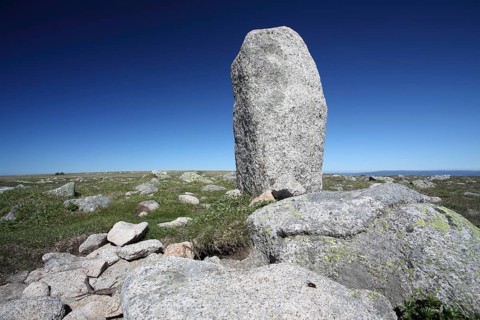 Menhir, at Mont Lozere, Cévennes National Park, France, Europe