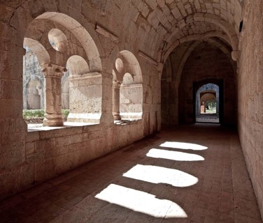 Cistercian monastery founded in 1146, cloister north wing inside to the west
