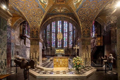 Altar in Aachen Cathedral - Aachen, North Rhine-Westphalia, Germany, Europe