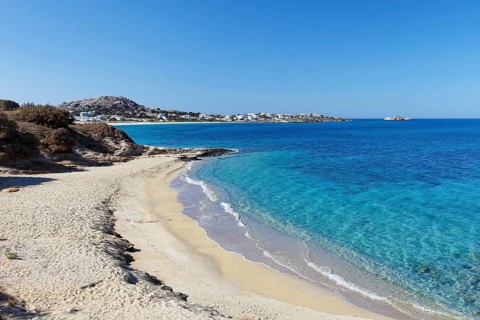 Orkos beach of Naxos island in Cyclades, Greece, Europe