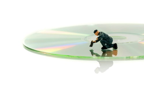 Toy puppet cleaning compact disc