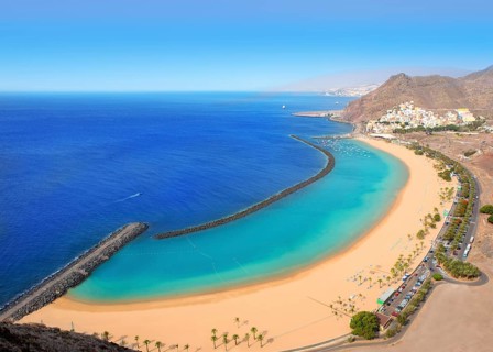 Beach Las Teresitas in Santa cruz de Tenerife north at Canary Islands
