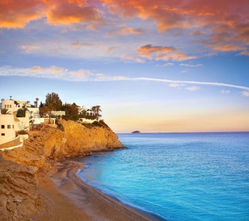 Esparrello beach playa in Villajoyosa of alicante in Spain also Asparrallo in Vila Joiosa at Costa