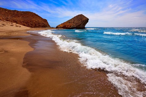Almeria Playa del Monsul beach at Cabo de Gata in Spain