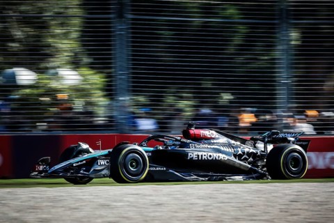 MELBOURNE, AUSTRALIA, MARCH 22: George Russell of Great Britain drives the Mercedes AMG Petronas F1
