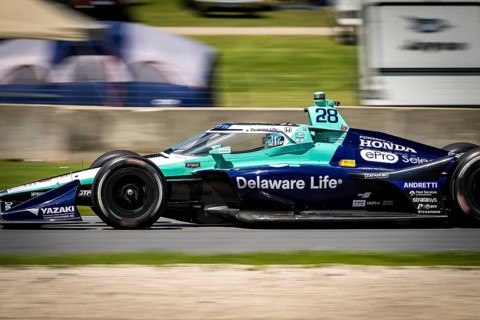 MARCUS ERICSSON (28) of Kumla, Sweden practices for the XPEL Grand Prix at Road America in Elkhart