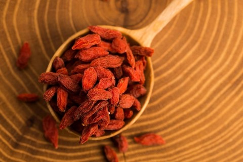Portion of dried Goji Berries (also known as Wolfberry)