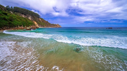 Beach of Aguilar, Cantabrian Sea, Muros de Nalón, Principado de Asturias, Spain, Europe