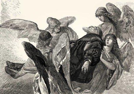 Angels bearing the immortal part of Faust, act V, Faust II, Johann Wolfgang von Goethe