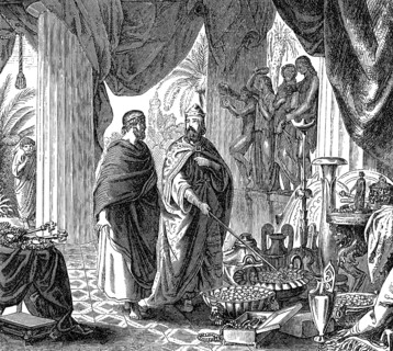 Solon, c.?638-c.?558 BC, an Athenian statesman with Croesus, king of Lydia, Ancient Greece