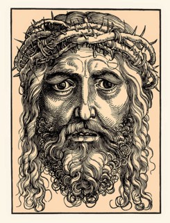 The head of Jesus Christ by Albrecht Durer, woodcut, 16th century