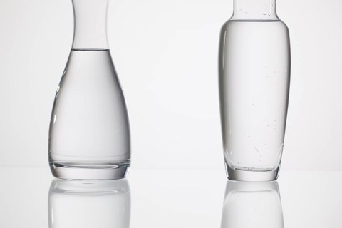 Glasses of water on the glass table
