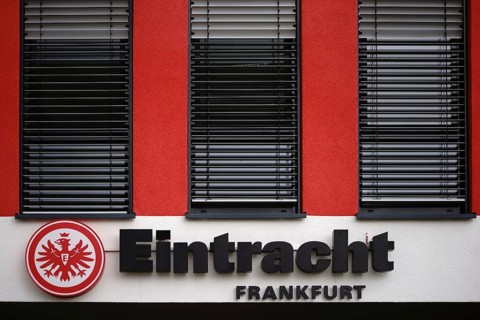 Frankfurt, Germany - August 05, 2017: The coat of arms of the Eintracht Frankfurt sports club on