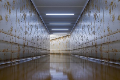 A typical underground corridor background 3d illustration