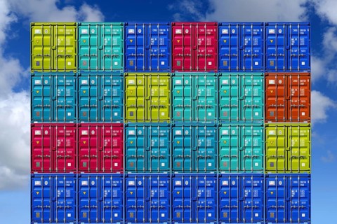 Container in the container terminal in the Jade-Weser-Port, container, stack, goods, transport,