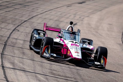 DAVID MALUKAS (66) of Chicago, Illinois practices for the Hy-Vee Homefront 250 at Iowa Speedway in