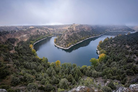 Meander, Las Hoces del Río Duratón Natural Park, Segovia province, Spain, Europe
