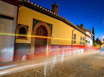 Albaicin of Granada arabic old district at sunset of Andalusia muslim Spain