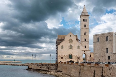 Details of the facade of the cathedral in Trani, Italy, Europe