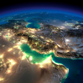 Highly detailed Earth, illuminated by moonlight. The glow of cities sheds light on the detailed