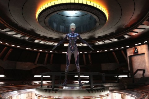 Artistic 3D illustration of a science fiction scene